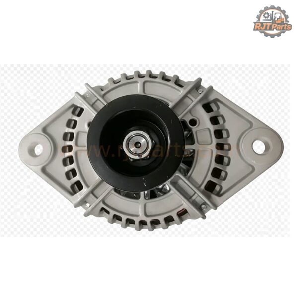 17204355 generator side view, heavy-duty aluminum housing and standard pulley for Volvo construction machinery